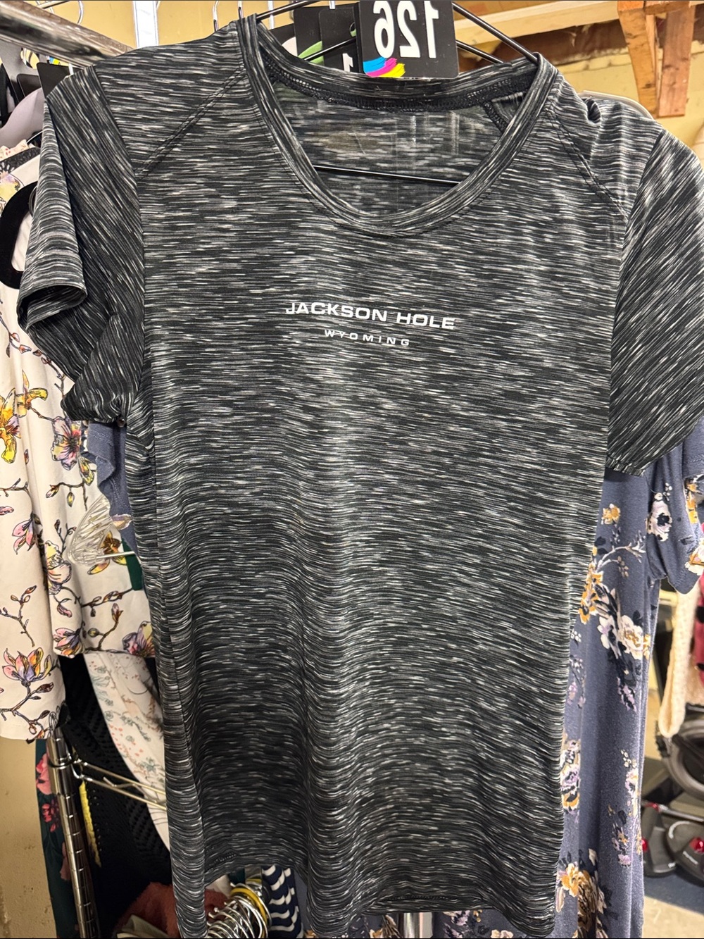 Women’s Black Space-Dye Short Sleeve Tee